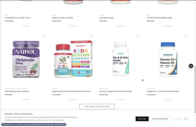 Vista previa: Tienda de importaciones y ERP