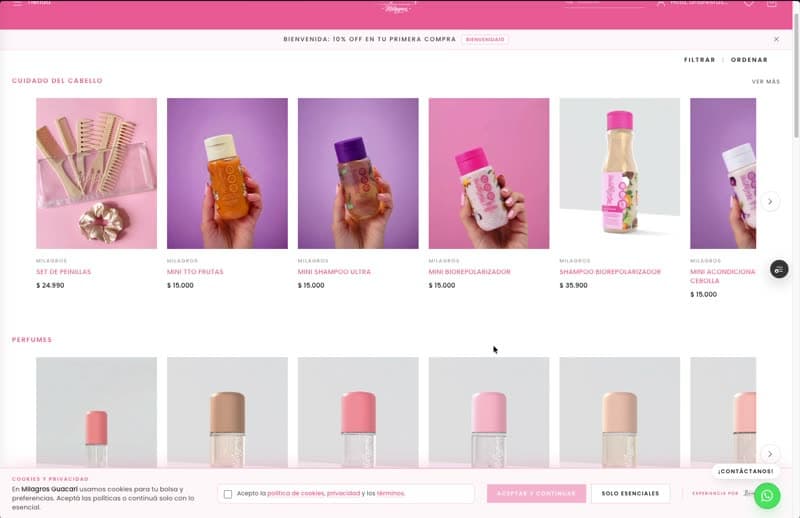 Vista previa: Tienda web y ERP